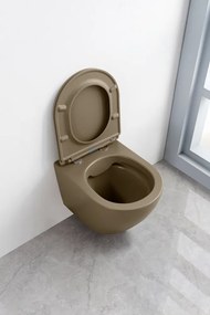 Saniclear Itsie taupe toiletpot randloos met softclose zitting