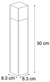 Buiten paaltje zwart opaal glas 50 cm grondpin en kabelmof - Denmark Modern E27 IP44 Buitenverlichting