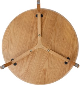Mazzoni BELLUNO Naturel Essen - HOUTEN SALONTAFEL Ø65 cm ROND MODERN CLASSIC