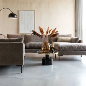 Zuiver Glam Emaille Salontafel Zwart Met Goud - 60 X 60cm.