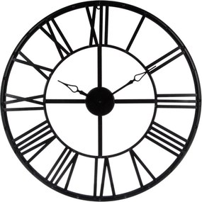Atmosphera Andras Vintage Wandklok - Zwart Metaal - Ø 70 cm