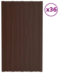 vidaXL Dakpanelen 36 st 80x45 cm gegalvaniseerd staal bruin