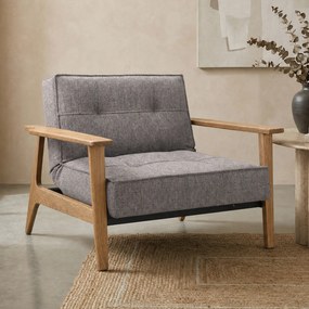 Innovation Living Splitback Frej Natural Fauteuil Met Eiken Armleuningen