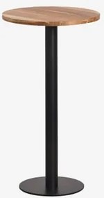 Ronde Hoge Barkruk Ø60 Cm Van Acaciahout Xiren Acaciahout - Zwart - Sklum