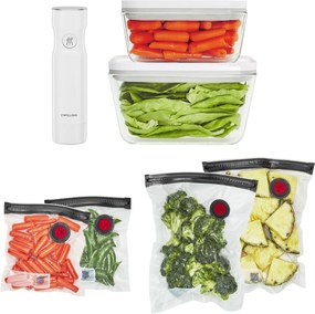 ZWILLING Fresh &amp; Save Vacuüm Starterset, Glas / M/L, 7-delig, Wit - Fresh &amp; Save - ZWILLING