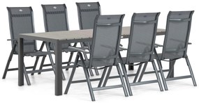 Tuinset 6 personen 217 cm Aluminium/textileen Grijs Hartman Alice/Young