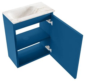 Mondiaz Ture DLux toiletmeubel 40cm jeans met wastafel frappe links met kraangat