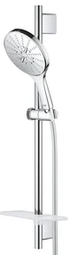 GROHE Rainshower Smartactive 150 Glijstangset - 60cm - ronde handdouche - 3 straalsoorten - gladde doucheslang - met zeepschaal - chroom 26592000