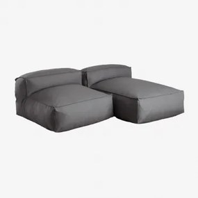 Modulaire 2-delige Chaise Longue Dojans Gris Granito - Sklum