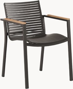 Stapelbare tuinstoel Mood met teakhouten armleuningen