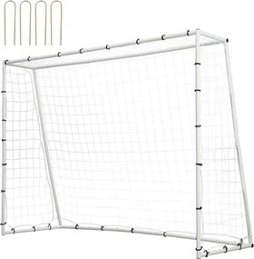 VEVOR Soccer Rebound Nets Draagbare Rebounder Voetbal 242 x 92 x 184 cm, Rebounder Voetbal Rebound Net Ijzeren Buis &amp; PE Net Kinderen &amp; Tieners Verstelbaar Voetbaldoel Rebounder Kicker Wit