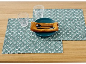 Set van 2 bedrukte placemats anti-vlekken Lodge