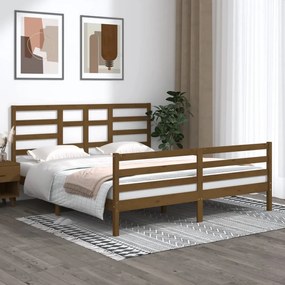 vidaXL Bedframe massief hout honingbruin 180x200 cm 6FT Super King