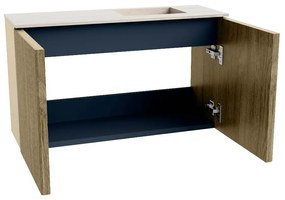 Mondiaz Joya DLux 70cm toiletmeubel dusk met wastafel faye rechts zonder kraangat meli