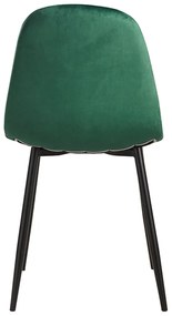 Set 4 Stoelen Teok Zwart Fluweel