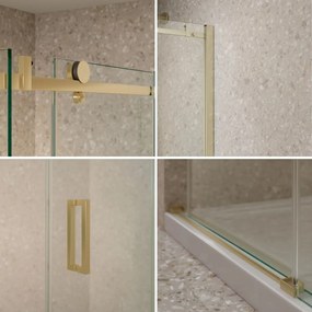 Saniclear Supreme profielset voor douchedeur 90-100cm geborsteld messing