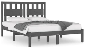 vidaXL Bedframe massief grenenhout grijs 160x200 cm