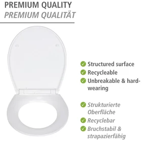 Wenko Embossed softclose toiletzitting Slate Rock
