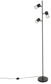 Industriële vloerlamp zwart 3-lichts - Jim