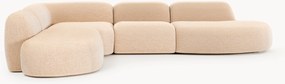 Modulaire bouclé XL hoekbank Wolke met chaise longue