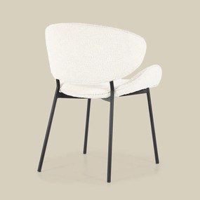 Boucle Eetkamerstoel Ronde Rug Beige