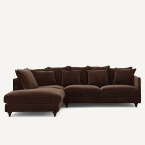 Hoekslaapbank in chenille fluweel, Lazare