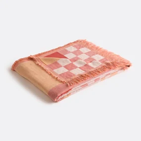 Plaid in jacquard met franjes, Santorin