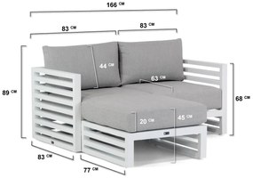 Chaise Loungeset 2 personen Aluminium Wit Santika Furniture Santika Jaya