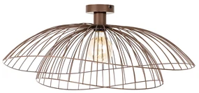 Smart plafondlamp met dimmer brons met dubbele kap 45cm incl. Wifi G95 - Pua Design E27 rond Binnenverlichting Lamp