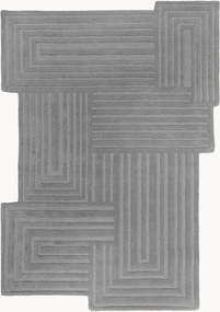 Handgetuft hoog-laag wollen vloerkleed Zen Rectangles