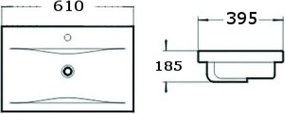 Mexen Emma inleg wastafel 61 x 39 cm, wit - 25056100