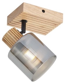 Moderne spot hout met smoke glas draai- en kantelbaar - Gracy