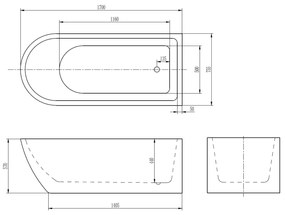 Best Design Boat vrijstaand bad 170x75cm wit glans