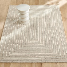 Handgetuft vloerkleed, geborduurde wol, Ikar