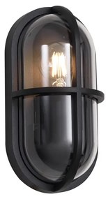 Buiten wandlamp zwart ovaal IP65 - Target Industriele / Industrie / Industrial E27 IP65 Buitenverlichting