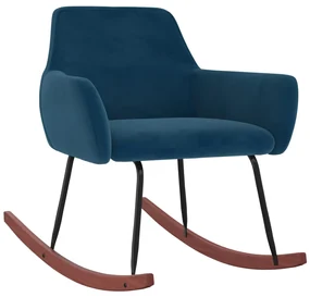 vidaXL Schommelstoel fluweel blauw