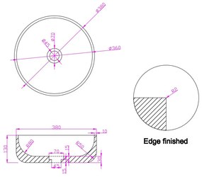 Fontana Dark Emperador badmeubel 80cm mat zwart met ronde waskom en toppaneel