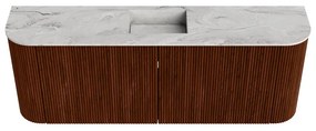 Mondiaz Joya DLux 115cm toiletmeubel ronding links/rechts ruby met wastafel faye midden zonder kraangat glace
