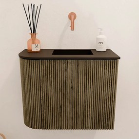 Mondiaz Joya 50cm toiletmeubel ronding links dusk met wastafel faye rechts zonder kraangat urban