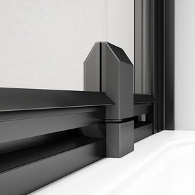 Polysan Easy Black douche draaideur mat glas 90x190cm zwart mat