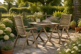 Tuinset 2 personen 80 cm Teak Taupe Garden Collections Birmingham/Derby