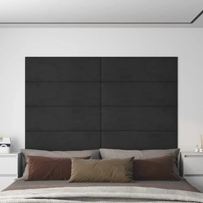 vidaXL Wandpanelen 12 st 3,24 m² 90x30 cm fluweel zwart