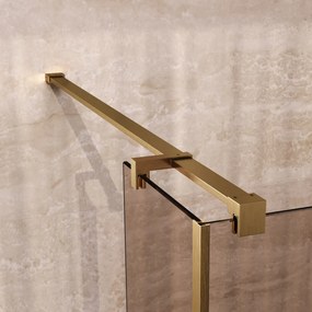 Brauer Oblivion inloopdouche bronsglas 120cm met 30cm zijwand messing geborsteld PVD