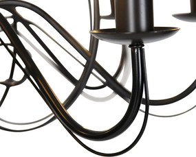 Klassieke kroonluchter zwart 8-lichts - Giuseppe