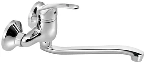 Aqualine 35 wastafelkraan met gebogen uitloop 22cm hartafstand 10cm chroom