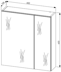 Comad Leonardo FSC spiegelkast 60cm wit