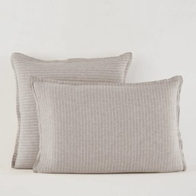 Kussensloop in gewassen linnen, gestreept, Linot