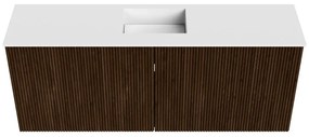 Mondiaz Joya 100cm toiletmeubel walnut met wastafel faye midden zonder kraangat talc