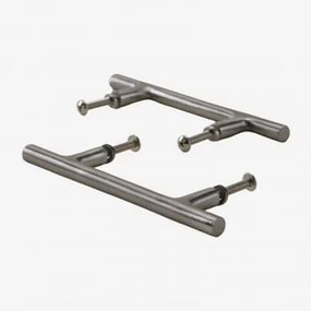 [*]set Van 2 Handgrepen 14 Cm In Ijzer Daneriel Grijs – Chroom - Sklum