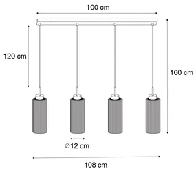 Eettafel / Eetkamer Smart hanglamp zwart met smoke glas 4-lichts incl. 4 Wifi ST64 - Laura Modern E27 Binnenverlichting Lamp